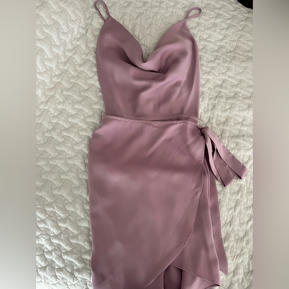 The Clothing Company Pink Asymmetrical Wrap Dress